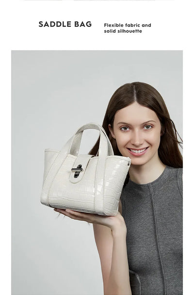 New 2025 Women Split Leather Tote Bag Designer Bucket Bags Handbag Female Shoulder Composite Bag Crossbody Shopping Bag