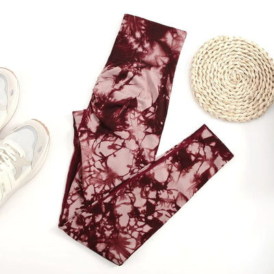 2024 New Tie Dye Gym Leggings Women Fitness Push Up Casual Sport Leggings Of Women  Running Outdoors