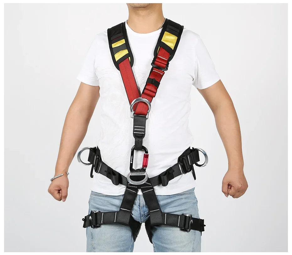 Full Body Five-point Safety Belt Rope High Altitude Work Safety Harness Outdoor Climbing Training Construction Protect Equipment