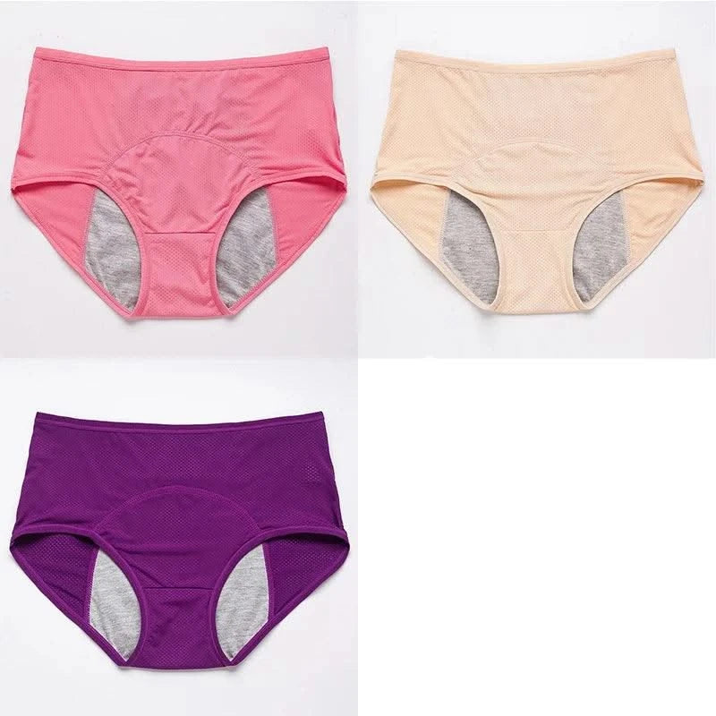 3pcs/Set Leak Proof Menstrual Panties Women Period Underwear Sexy Pants Physiological Underwear Plus Size Waterproof Briefs