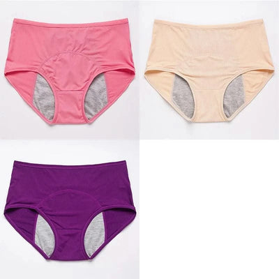 3pcs/Set Leak Proof Menstrual Panties Women Period Underwear Sexy Pants Physiological Underwear Plus Size Waterproof Briefs