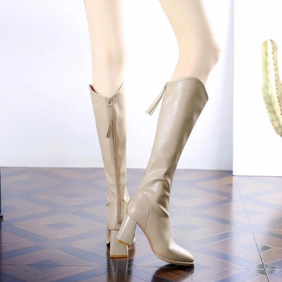 Black Knee Thigh High Boots Woman Winter 2024 Shoe Hot Boot Autumn Wedges Genuine Leather Long Shoes For Women High Quality New