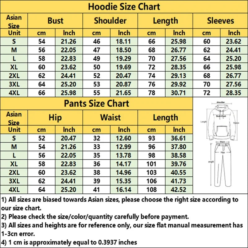 Men's Sportswear Sportswear Jogging Suit Hooded Sportswear Suit Clothing Hoodie + Fitness Pants Sportswear