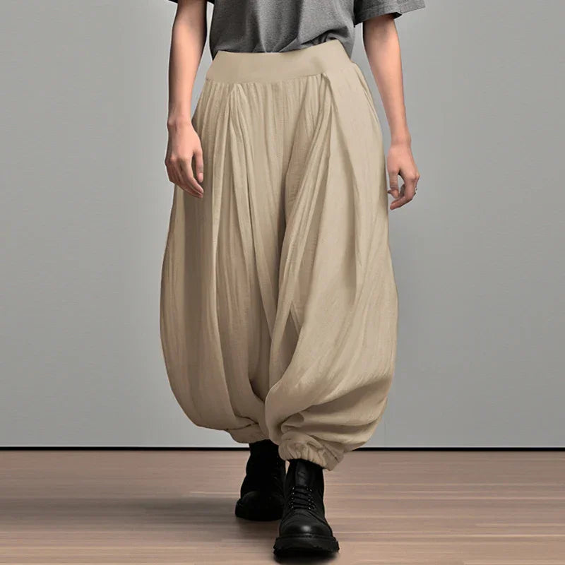 2024 Men Wide Leg Pants Solid Color Elastic Waist Loose Casual Trousers Men Oversize Streetwear Fashion Long Pants S-5XL INCERUN