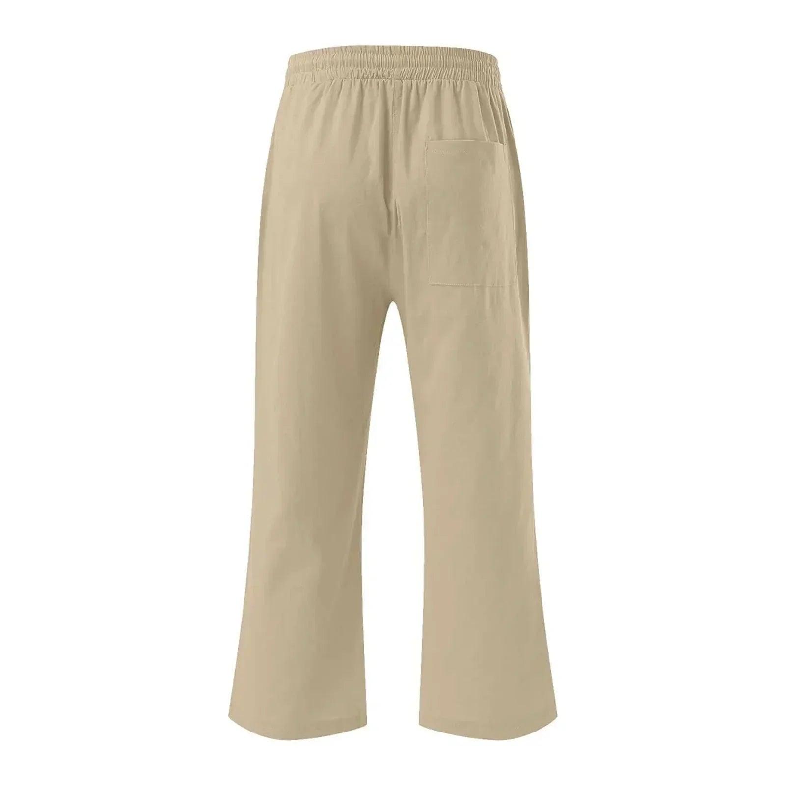 Women’s pants cotton linen harem cropped women drawstring lady pocket trousers loose ropa mujer juvenil
