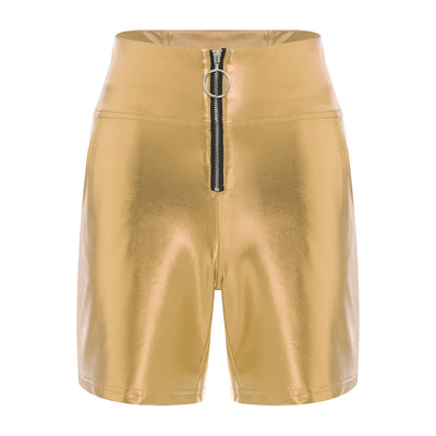 Women's Metallic Shiny Biker Shorts