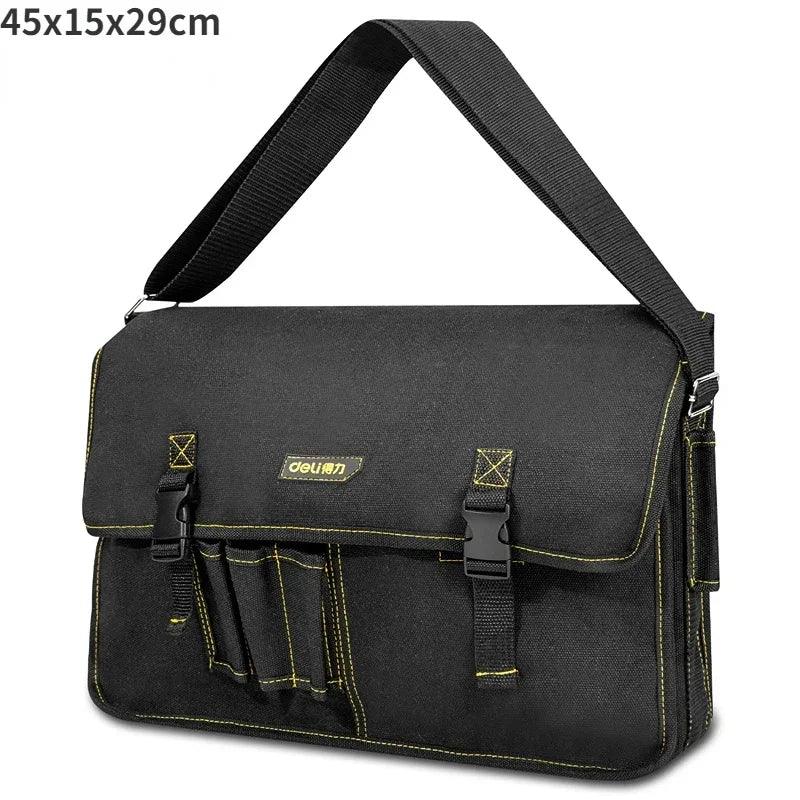 Deli Large Capacity Canvas Tool Bag Backpack High Quality Electrician Belt Bags Multifunction Tools Parts Storage Organizers