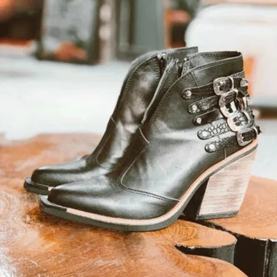 Women Fashion Boots Female Waterproof Short Boots High Heels Slip on Unisex Ankle Winter Boots Plus Size 43 Botas Femininas 2024