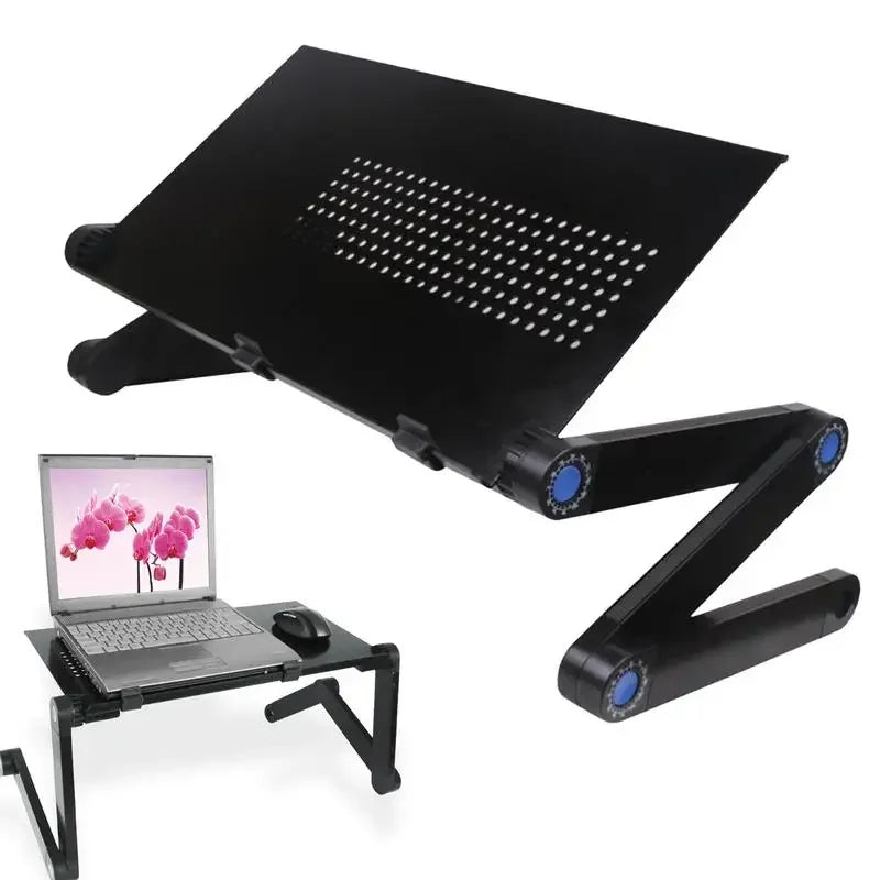 Adjustable Portable Laptop Desk Stand Metal Ergonomic Lapdesk For TV Bed Sofa PC Notebook Table Desk Stand With Mouses Pad