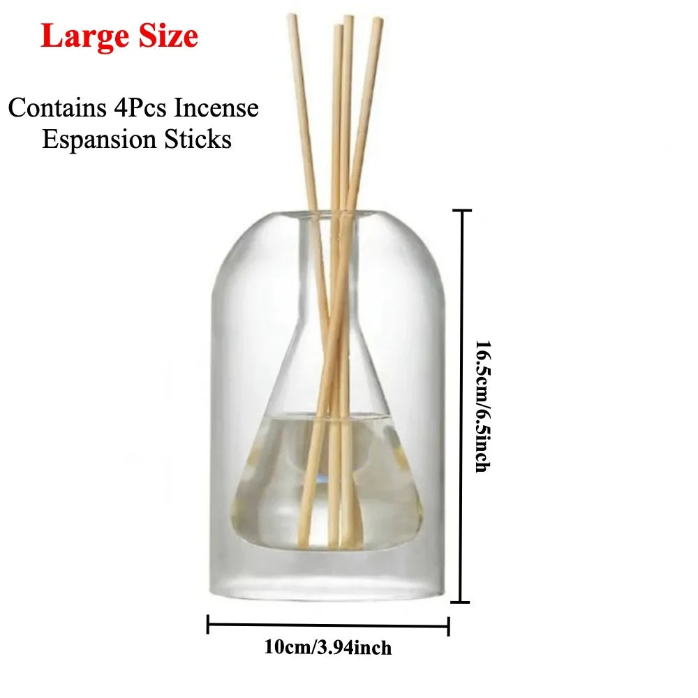 Aromatherapy Diffuser Bottle Glass Essential Oil with Diffusers Sticks 130/200ML Home Storage Transaprent Containers Bottle