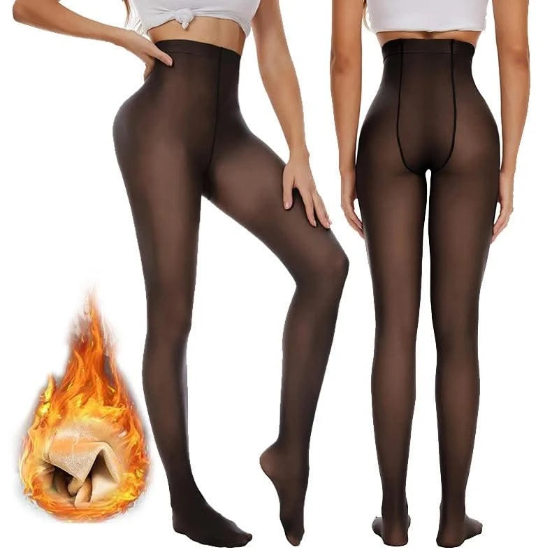 Women Thermal Underwear Pants Fleece Lined High Waisted Leggings Keep Warm Winter Pant Tummy Control Yoga Hiking Running Tights