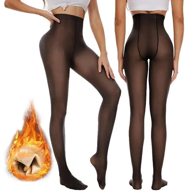 Women Thermal Underwear Pants Fleece Lined High Waisted Leggings Keep Warm Winter Pant Tummy Control Yoga Hiking Running Tights