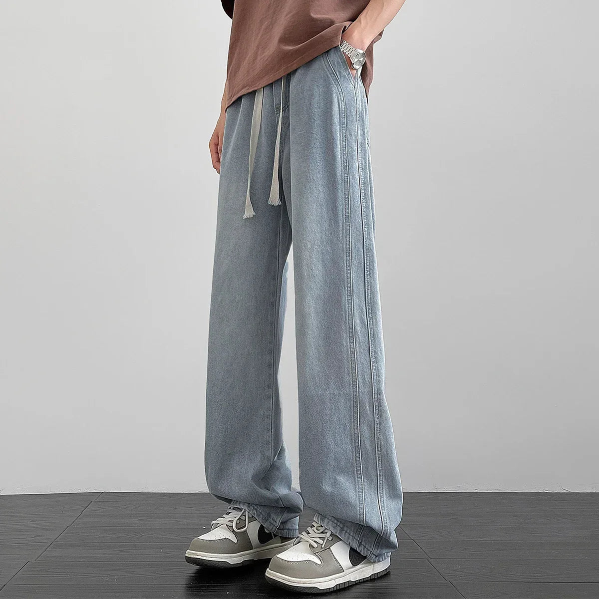 Men's denim pants American retro straight leg jeans loose and breathable suitable for daily casual street men's essential items