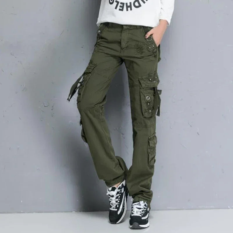 Women Cargo Pants Camouflage Overalls