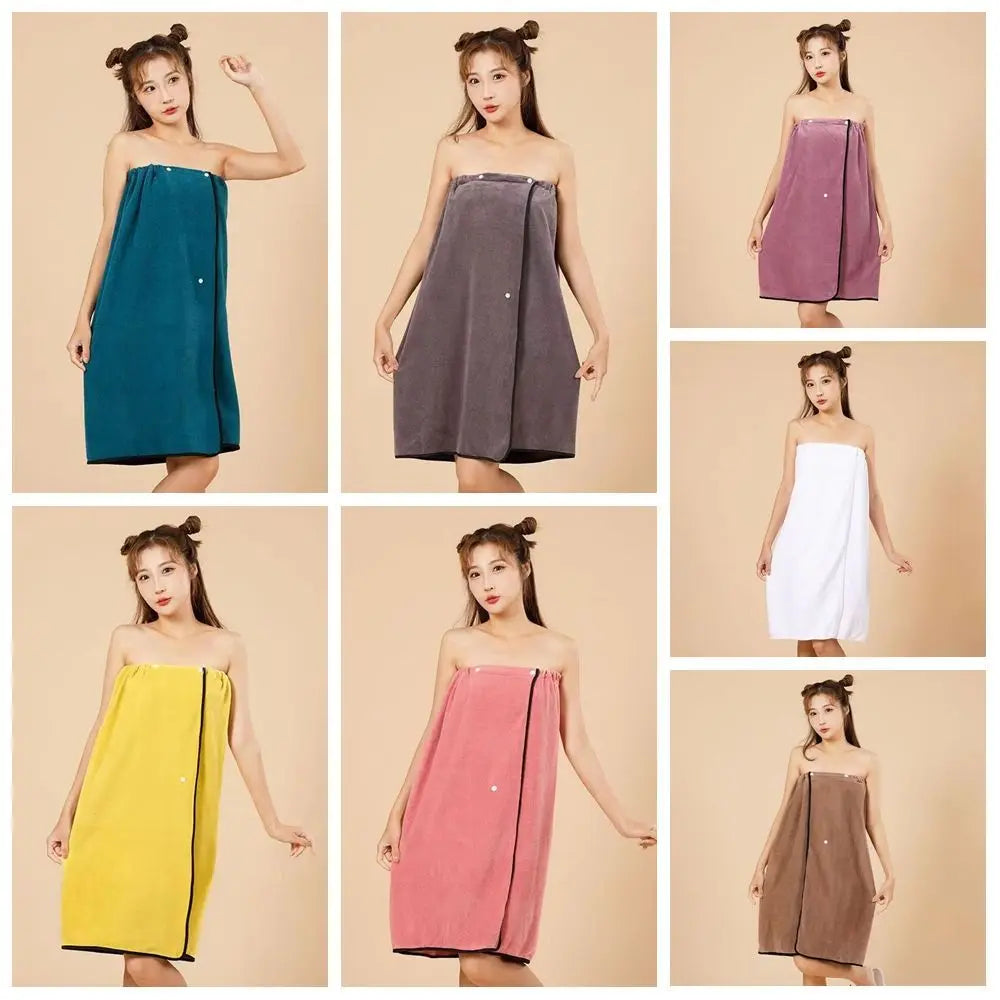 Swimming Bathrobe Microfiber Lady Bathrobe Soft Cartoon Bath Skirt Thickened Quick-drying Spa Bathrobes Summer