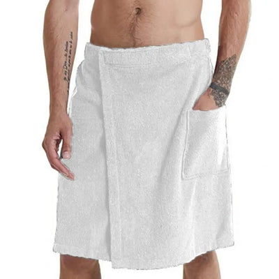 Men Half Body Bathrobe Bath Towel Adjustable