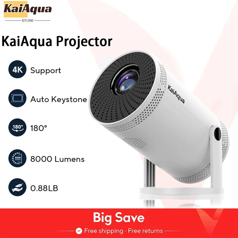 Portable Projector 4K Android 11 Dual Wifi6 290ANSI Allwinner H713 BT5.0 1080P 1280*720P Home Theatre Outdoor Cinema Projetors