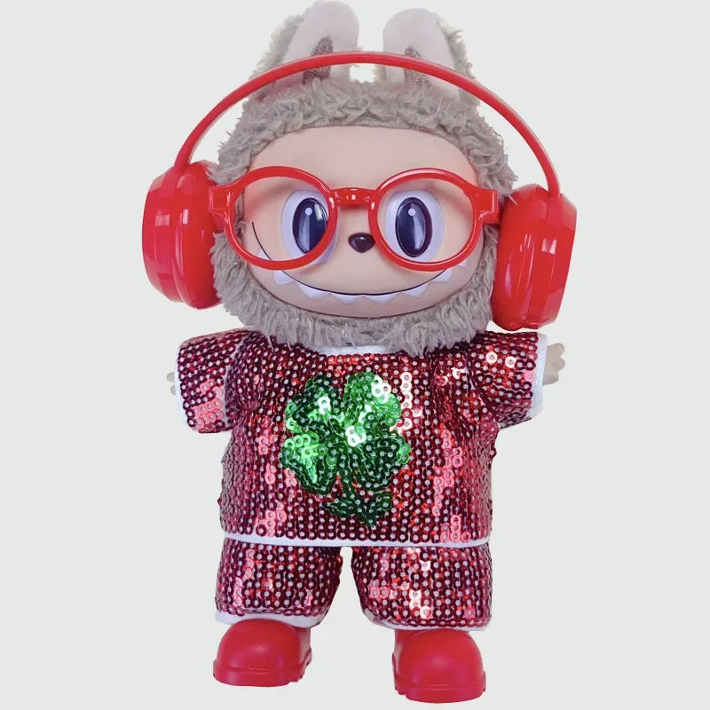 For LABUBU Clothes Handmade Sequins, two-piece tops and trousers labubu accessories Headphones Shoes Accessories (no dolls)