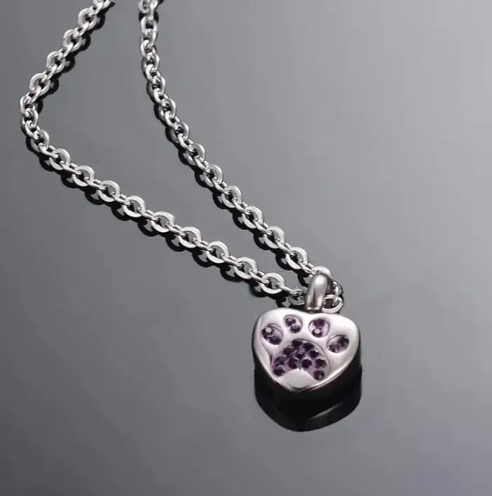 Engraved Heart Pets Paw Urn Necklace/Bracelet Heart Charms Memorial Ashes Urn Necklace/Bracelet Jewelry Makings keepsake Pendant