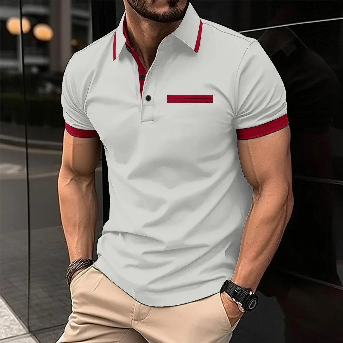 Solid Coloured Printed Polo Men's Clothing Simple 3D Print T-shirts for Men Breathable Men's Short Sleeve Polo Casual Loose Tops
