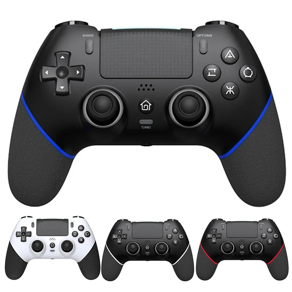 Wireless Gaming Controller 6 Axis Gyro Bluetooth Console Controller Macros Turbo Dual Vibration Hall Effect Joystick for PS4