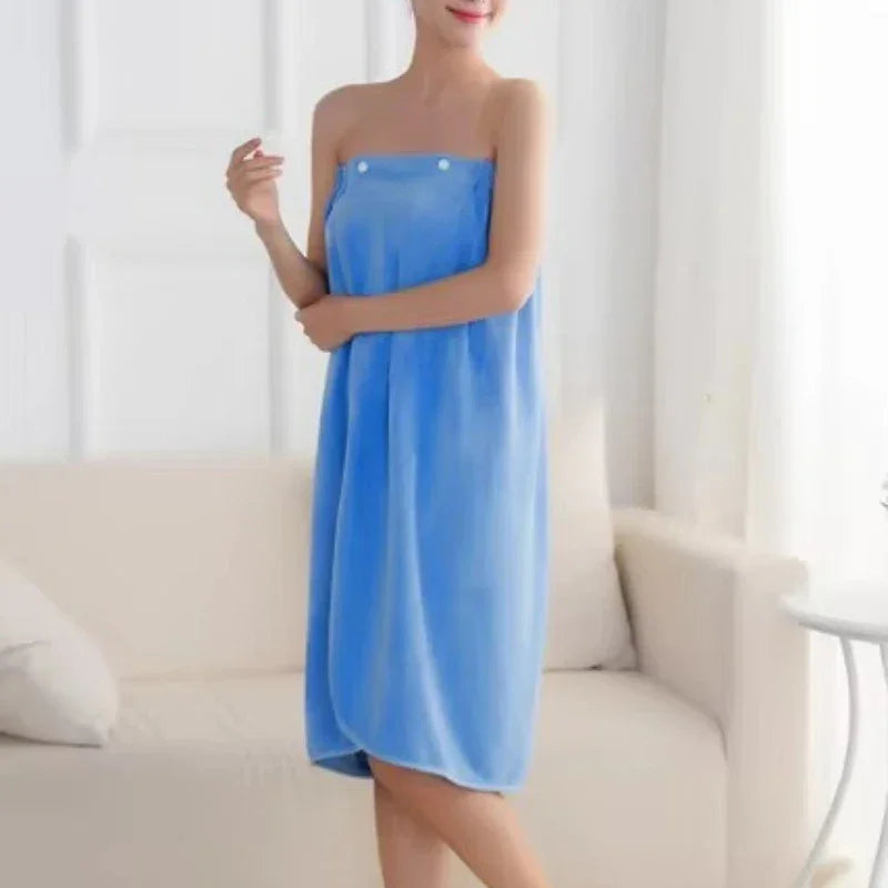 1PC Wearable Bath Wrap Towels for Women Soft Water Absorbent Quick Drying Elastic Wrapped Half Body Bathrobe Shower Beach Towel