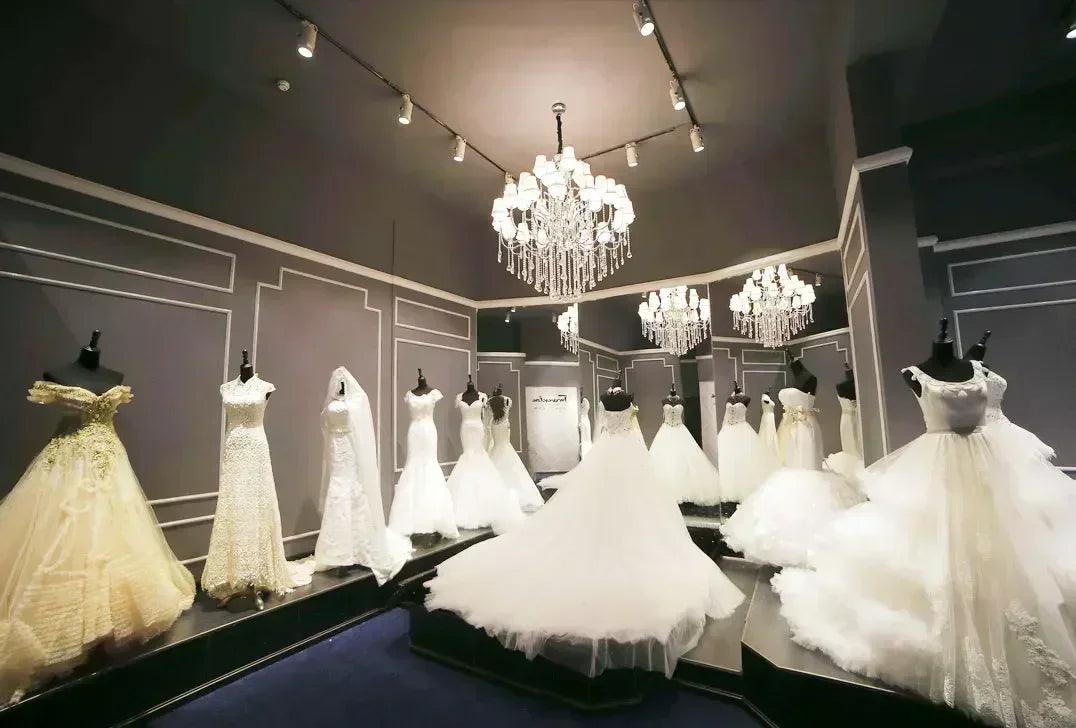 Wedding dresses side slit sexy bridal robes a-line lustrous satin gown
