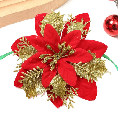 Merry Christmas Ornaments Christmas Tree Decorations for Home New Year Wedding Party Decor Artifical Flower Ornaments For New