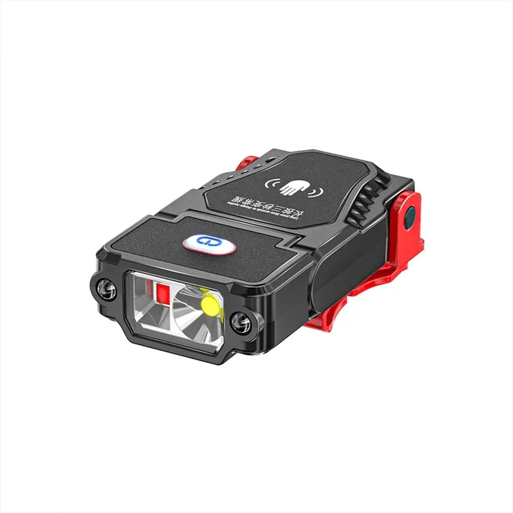 Mini Sensor LED Headlamp Adjustable Angle Hat Cap Clip Lights Waterproof USB Rechargeable Lamp Outdoor Camping Fishing Headlight