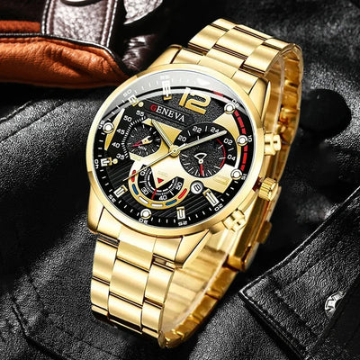 Fashion Mens Watches Luxury Black Stainless Steel Quartz Wrist Watch Man Business Watch for Men Calendar Clock Reloj Hombre