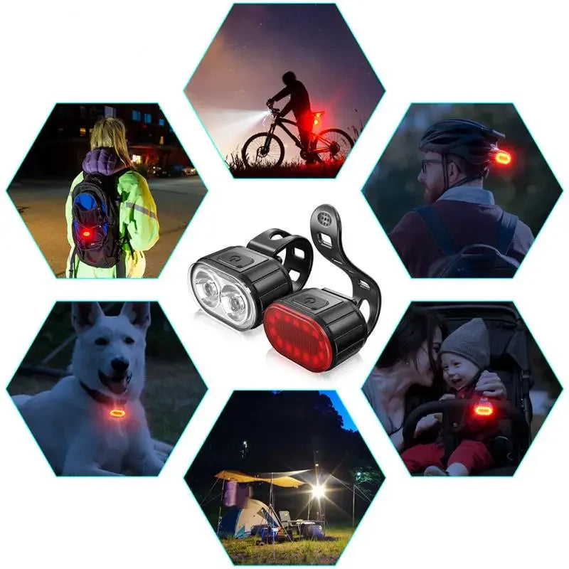 Bicycle TailLamp Headlight Waterproof Bike LED Warning Light Mountain Bike Luminous lamp Night Riding Equipment Bike Lights