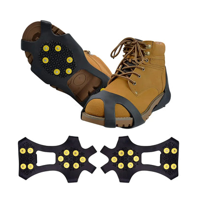 Outdoor 10Teeth Climbing Crampons Anti-Slip Mountaineering Cleats Unisex Snow Claw Shoe Covers Walking Hiking Accessories Spikes