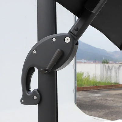 Umbrella Patio Outdoor Parasol black10ft Offset Cantilever Garden Led With Solar Lights