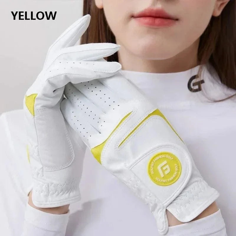 Golfist 1 Pair Golf Gloves For Women Left Hand Right Hand Gloves Ladies Breathable Soft Leather Mittens Anti Slip Sports Aids