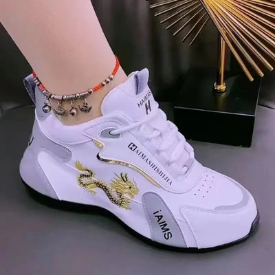 Women Designer Sneakers 2025 Summer Leather Waterproof Casual Sports Shoes Women Lightweight Breathable Non-slip Platform Shoes