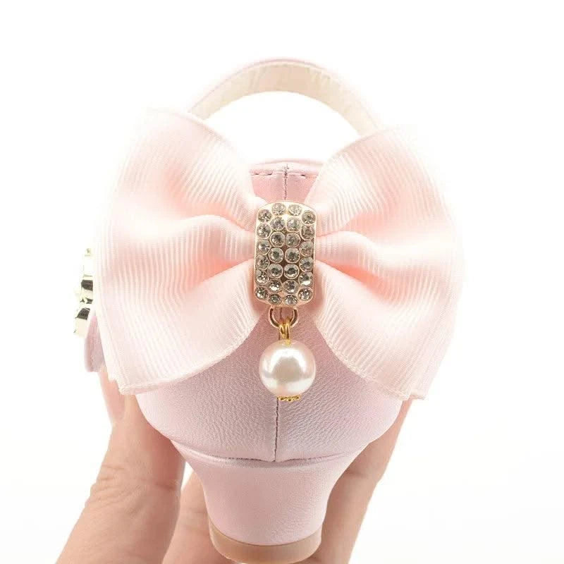 Children Leather Bowknot High Heel Girls Shoes | Princess Shoes | Casual Shoes for Kids(27-38) | Party | Dance Performance | Fancy dress Sandals