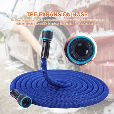 25FT-200FT Expandable Flexible Water Hose Car Wash Hose Water Gun Hose Garden Sprayer Gardening Watering Hose Irrigation Tools