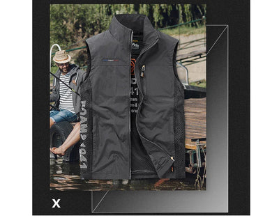 Summer Men's Work Vest Leisure outdoor Men Breathable Mesh Sports Waistcoat Man Photography Fishing Sleeveless Jackets Clothing