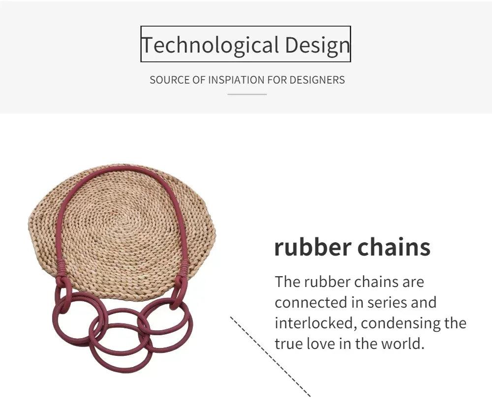 Barwodo new rubber chain necklace for women simple handmade elasticity jewelry sweater chains party accessories luxury