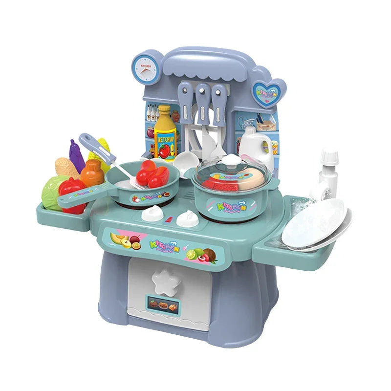 Simulated Kitchen Toys Kitchenware Lighting and Sounds Cooking Game Set Children Fun Educational Toy Educational Toys Boys Girls
