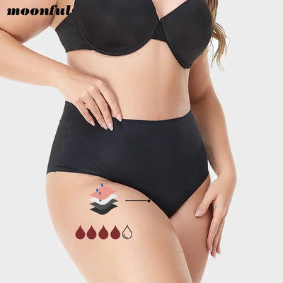 Menstrual Panties Women High Waist Seamless Menstrual Briefs Leak Proof Period Panties Heavy Flow Absorbent Period Underwear
