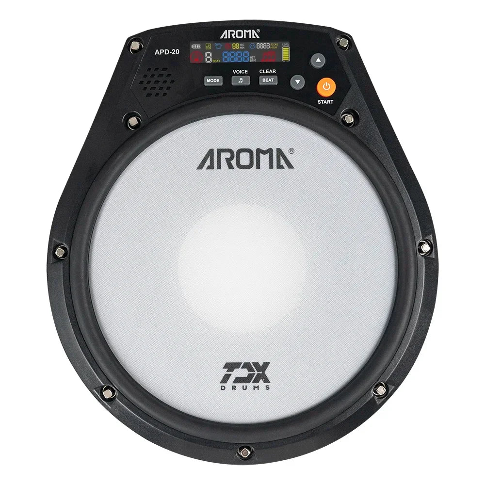 AROMA APD-20 Electronic Drum Dumb Drum Beating Board Percussion Instrument Electronic Mute Drum Pad Vocal Metronome Training Pad