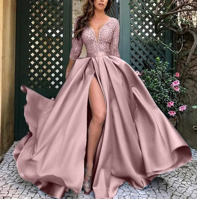 Women's Elegant Evening Party Dresses Luxury Fashionable Long Dresses Trailing Evening Dresses Solid Color Floor-Length Dresses