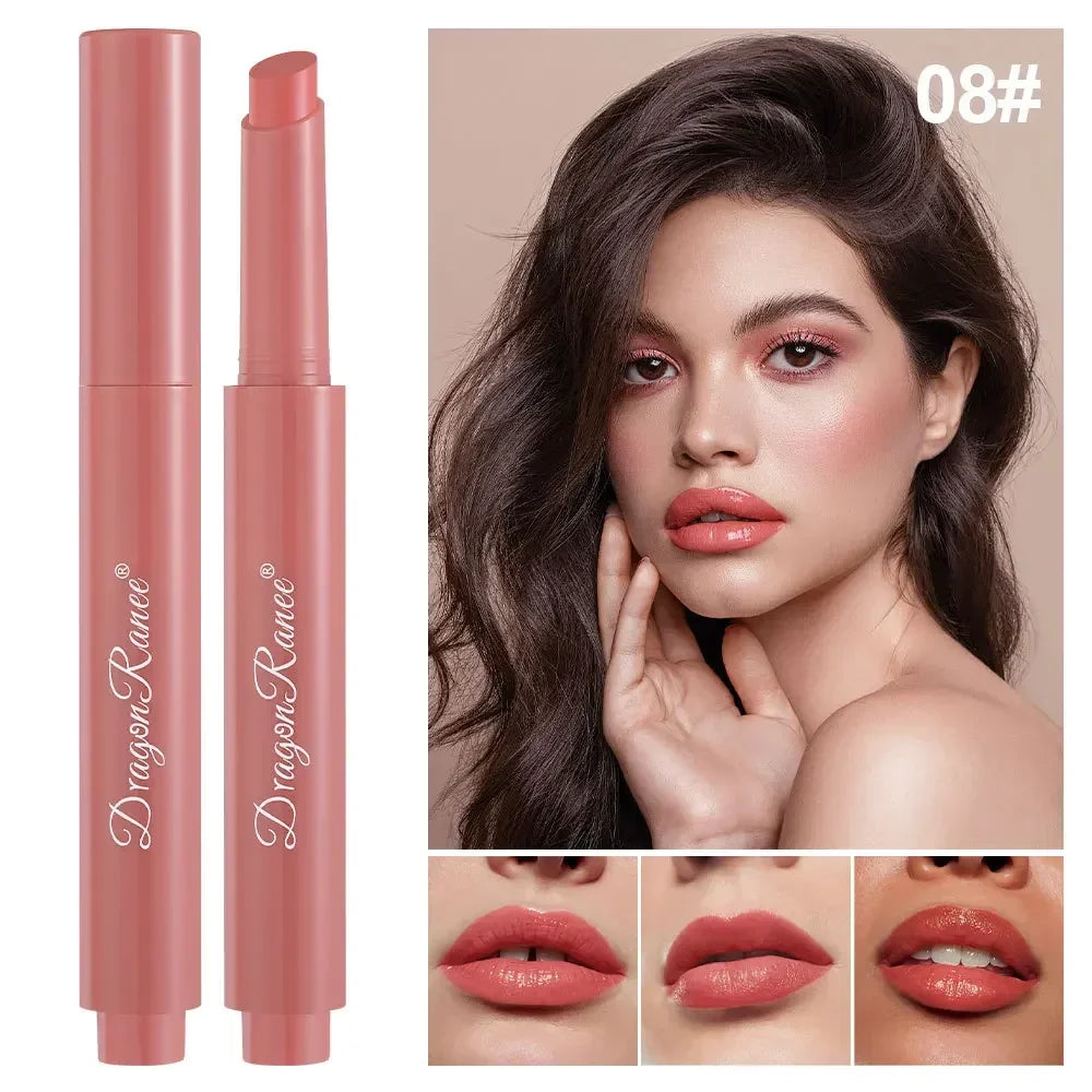 Solid Lipstick Long-lasting Easy Color Lip Stain Moisturizing Lip Gloss Pearl Mirror Lipgloss Tint Sexy Red Lipstick Makeup