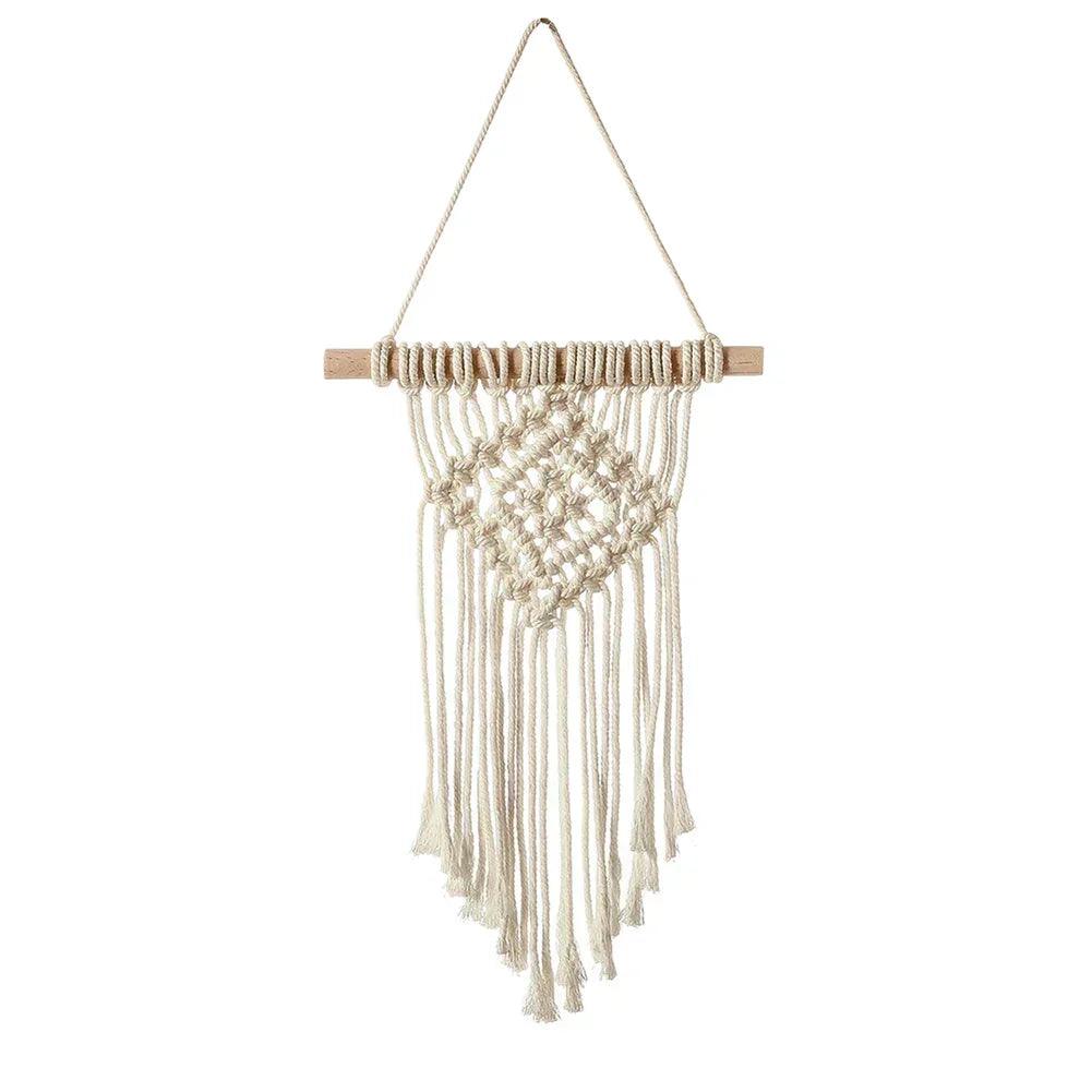 Hand-woven color macrame wall hanging ornament bohemian craft decoration gorgeous tapestry for home livingroom decor
