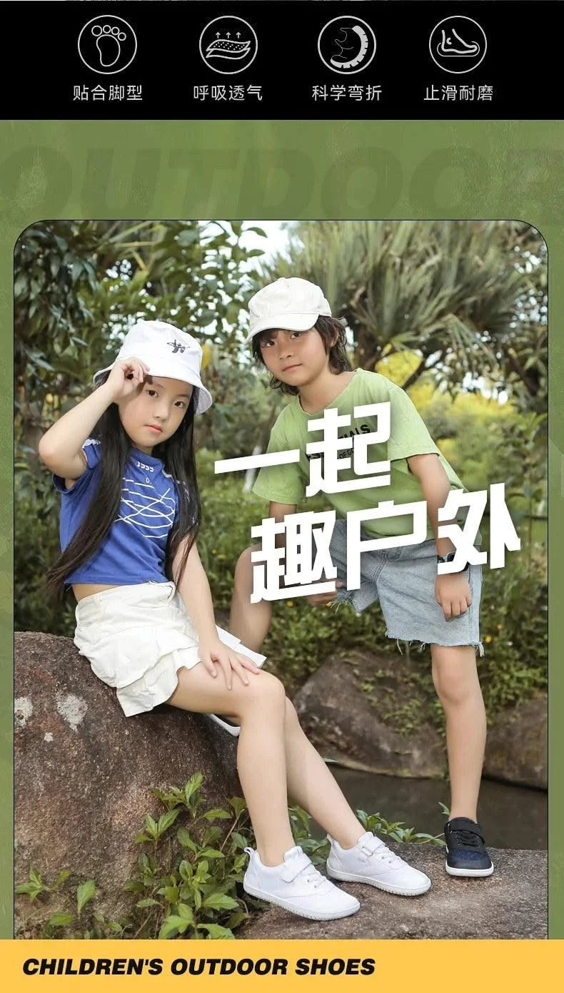 Kids Wide Barefoot Shoes Boys Girls Minimalist Sneakers Lightweight Non Slip Natural Children Walking Shoes Skate Flat