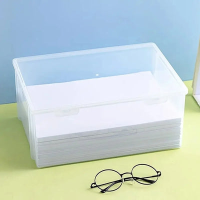 Home Office Supplies Storage Box Multifunctional Desktop Large Capacity A4 Paper Transparent Plastic Organizer Box