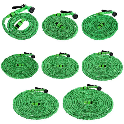 Retractable Garden Hose Flexible Hose with 7 Functional Nozzles, Outdoor Lightweight Hose Gun for Gardening Lawn Pet Cleaning