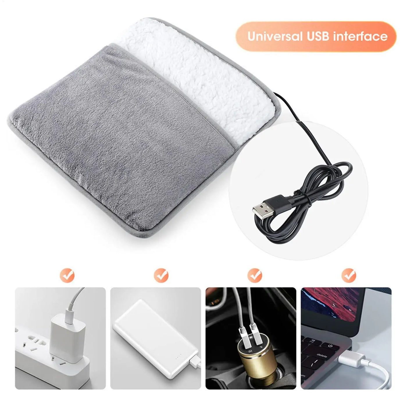 Home Electric Heated Foot Warmers Quick Soft Cover Heating Pad USB Charging Foot Warmer Heater Improve Sleeping Foot Warming Mat