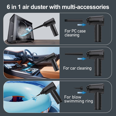 Compressed Air Duster Electric Rechargeable Cordless Air Blower Compressed Air For Cleaning Computer Keyboard Camera Car Home